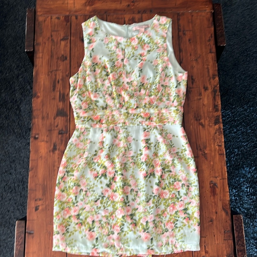 Green and pink floral dress, size large